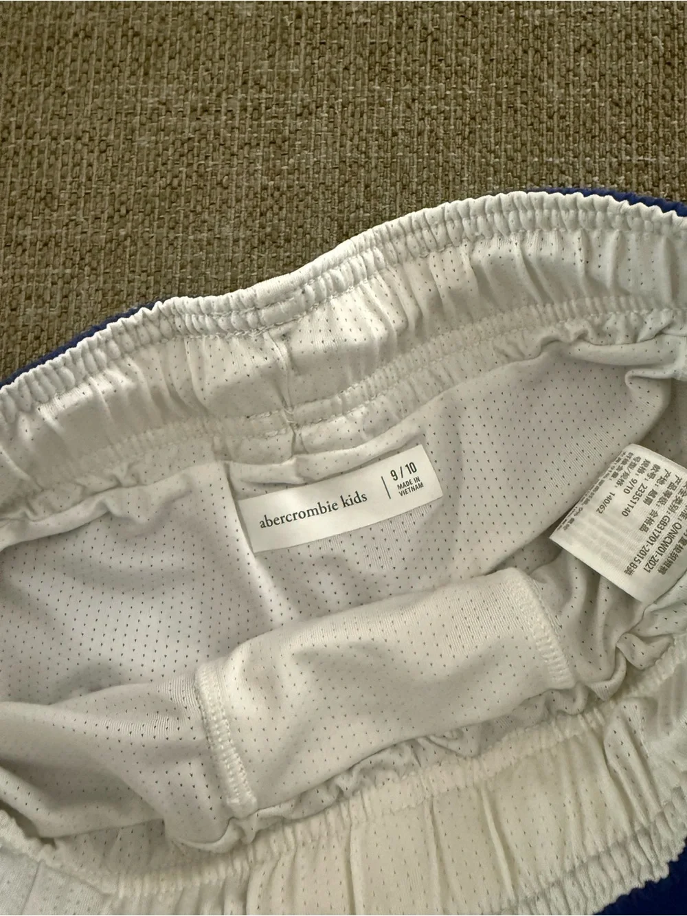 Abercrombie & Fitch White Lined Kids Swim Shorts
